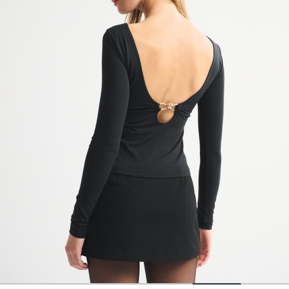 Abercrombie Elegant Black Open-Back Top